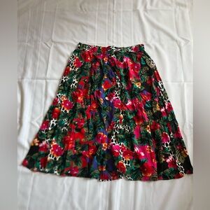 Vtg Flowy Funky Patterned Skirt